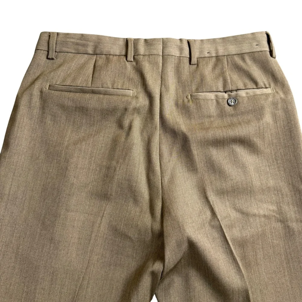 Banana Republic 100 % Wool Dress Pants Men 32x30 Brown Lightweight Relaxed Fit